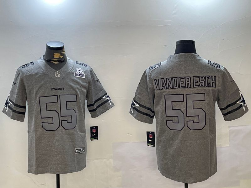 Men Dallas Cowboys #55 Vanderesch Grey Throwback 2024 Nike Limited NFL Jersey style 3->dallas cowboys->NFL Jersey